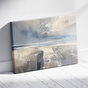 Impression d&#39;art abstraite nordique sur toile, art mural abstrait scandinave, oeuvre d&#39;art originale sur toile, abstrait des mers nordiques, peinture artistique nordique