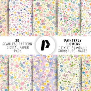 Nettes Blumen-Digital-Papier, Kawaii-Art-Blume-nahtloses Muster, Pastellnatur-Hintergrund, wunderliches Garten-Sammelalbum, süßes Handwerks-Drucke