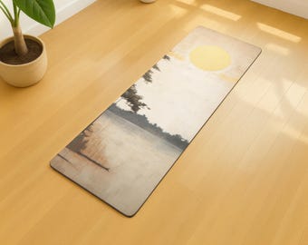 Premium Microsuede Yoga Mat, Anti Slip Exercise Mat, Japandi Fitness Mat, Durable Workout Mat, Durable Pilates Mat, Eco Friendly Gym Mat