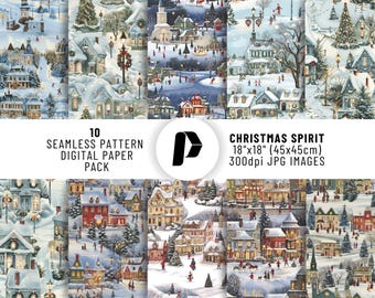 Christmas Seamless Pattern, Christmas Digital Paper, Christmas Background, Christmas Scrapbook, Christmas Digital Bundle, Xmas Prints