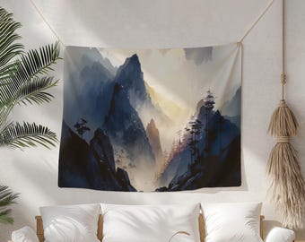 Housewarming Gift Idea, Nature Lover Gift, Birthday Gift for Hiker, Mountain Wall Art Tapestry, Home Decor Gift, Boho Wedding Present