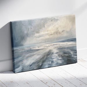 Impression d&#39;art abstraite nordique sur toile, art mural abstrait scandinave, oeuvre d&#39;art originale sur toile, abstrait des mers nordiques, peinture artistique nordique