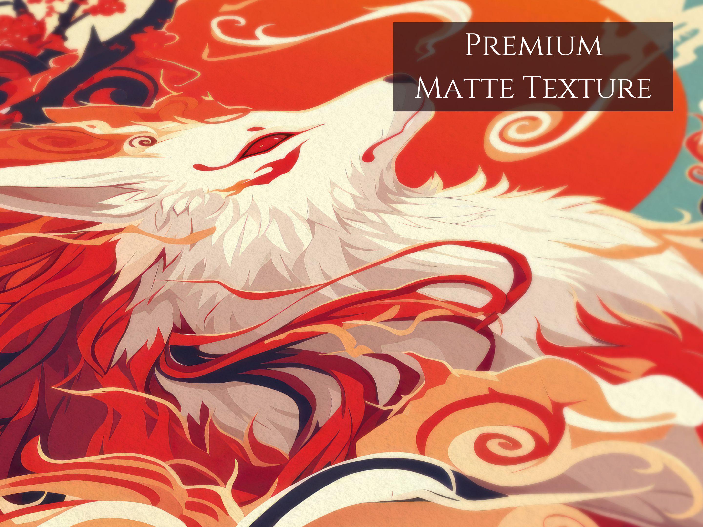 Living Room Nine-tailed Fox Art, Japanese Folklore Landscape