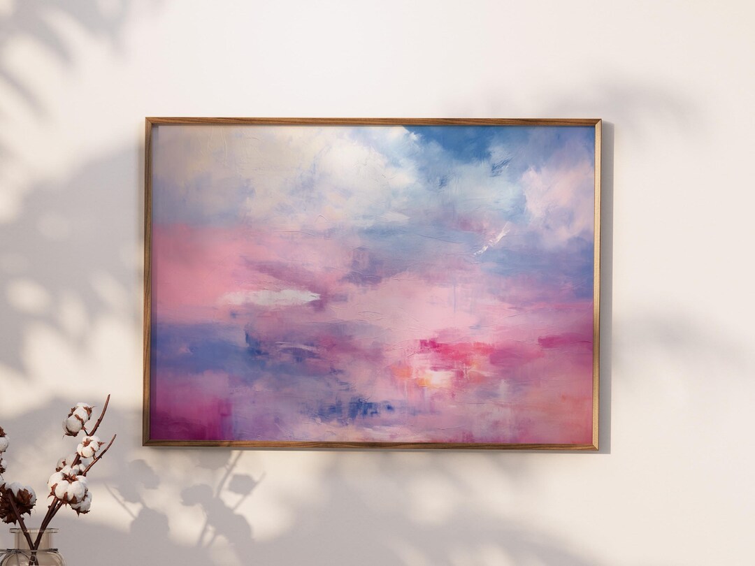 Soft Inting Calming Serene Abstract Art Print, Pastel Nature Wall Decor, Soft ...