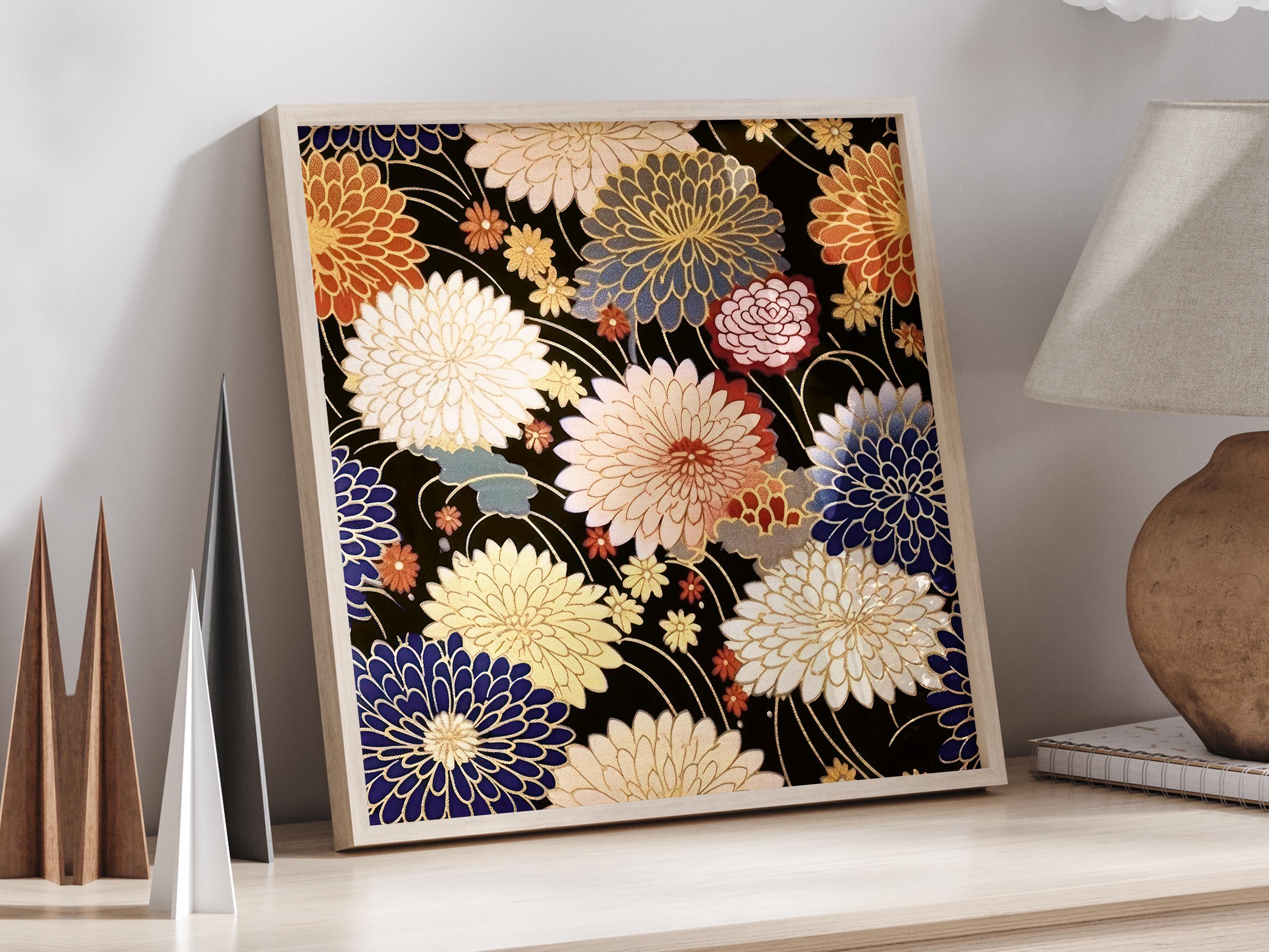 Japanese Framed Art, Framed Original Art, Kimono Style Japan