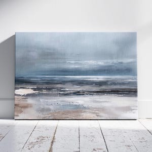 Nordic Abstract Canvas Art Print, Scandinavian Abstract Wall Art, Original Art On Canvas, Nordic Seas Abstract, Nordic Fine Arts Painting