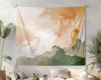 Office Wall Art Tapestry, Calming Hallway Decor, Neutral Nursery Wall Hanging, Reading Nook Decor, Above Couch Art, Entryway Statement Piece