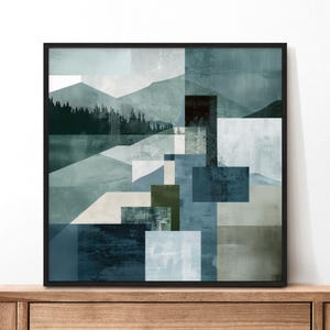 Nordic Abstract Art Print, Scandinavian Abstract Wall Art, Framed Wall Art, Nordic Mountains Abstract, Nordic Fine Arts