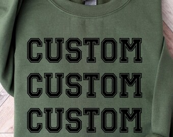 Sudadera con texto personalizado, camiseta con nombre personalizado, camiseta personalizada, camiseta de fiesta personalizada, camiseta familiar personalizada, tu diseño aquí, camiseta impresa personalizada, tu texto