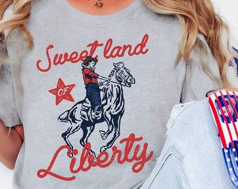 Sweet Land of Liberty Shirt: Retro 4th of July USA Tee