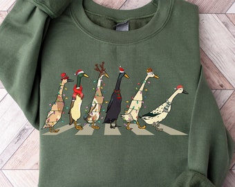 Weihnachten Enten Sweatshirt, Ente Weihnachten Shirt für Frauen, lustige Tiere Weihnachten Sweatshirt, Bauernhof Liebhaber Geschenk, lustiges WeihnachtsShirt