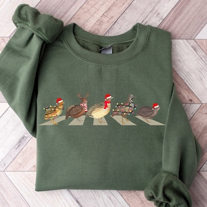 Christmas Quails Sweatshirt,Quail Birds Christmas Shirt For Hunter, Funny Birds Christmas Sweatshirt, Santa Quail Christmas Shirt,Men shirt