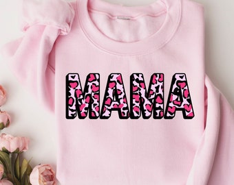 Camiseta para mamá de San Valentín: Regalo para mamá con corazón de leopardo