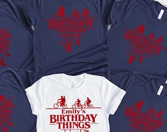 Camiseta familiar de cumpleaños personalizada, camiseta con estampado retro.