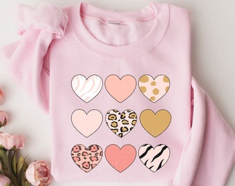 Leopard Hearts Graphic T-Shirt: Valentine's Day Tee