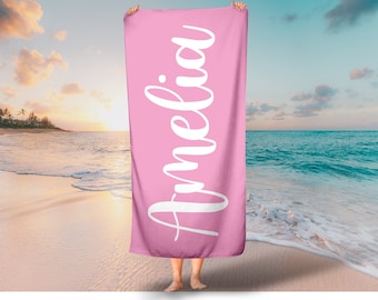 Personalized Beach Towel: Custom Monogrammed Cotton Towel, USA Made