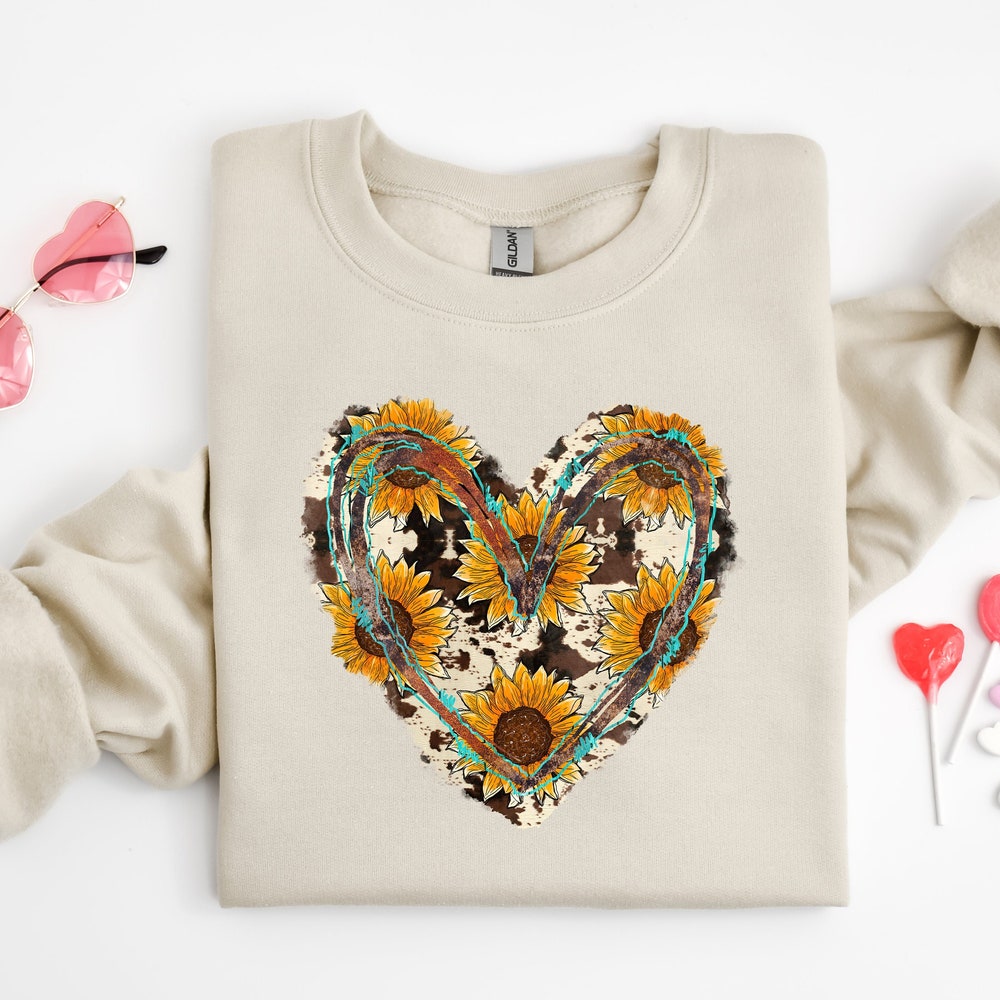 Peckshirt Custom Western Cowhide Heart Valentine'S Day Shirt, Cowgirl Shirt, Western Valentine'S Day Shirt, Valentine'S Day Gift, Country Love Couple Shirt