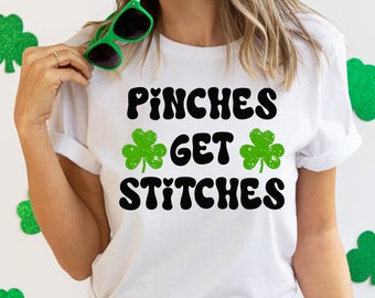 St Patrick's Day Sweatshirt: Pinches Get Stitches, Lucky Shamrocks