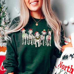 Christmas Dalmatian Sweatshirt: Dog Mom Holiday Tee