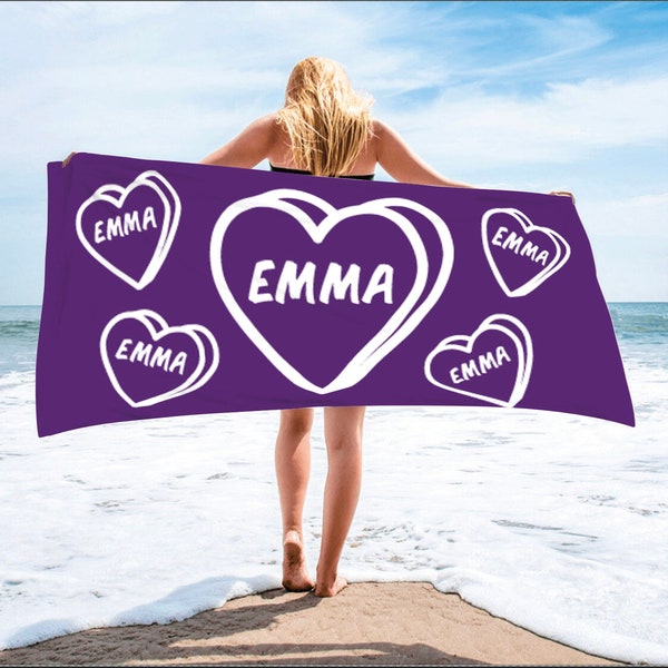 BEACH TOWEL WITH FRINGE HEART LIKE A WILDFLOWER main image 1