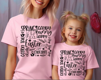 Easter Bunny Cotton T-Shirt: Cottontail Candy Co Spring Tee