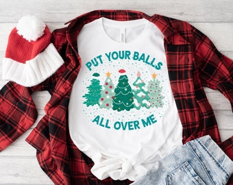 Camiseta divertida con bolas de árbol de Navidad: sudadera con humor navideño