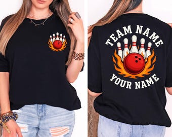 Custom Bowling Team Shirt, Personalized Retro Tee