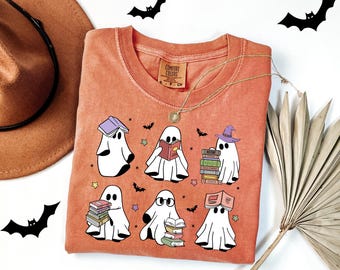 Ghosts Reading Books Shirt, Halloween Spooky Season Tee