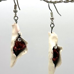 Naughty White and Red Orchid Earrings