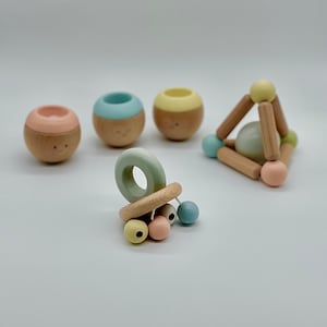 Sensory Fine Motor Skills Wooden Ball Rattle Wooden Toy Set