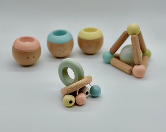 Sensory Fine Motor Skills Wooden Ball Rattle Wooden Toy Set