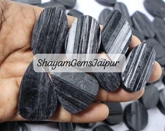 Black Tourmaline Druzy Cabochon, Natural Tourmaline Druzy Stone, Wholesale Black Tourmaline Druzy Gemstone Lot For Jewelry Making Stone