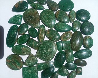 60 % DE RÉDUCTION Cabochon d'aventurine verte naturelle, pierre précieuse, cabochon d'aventurine verte naturelle, lot de gros, fabrication de bijoux multiples, pierre gemme en vrac