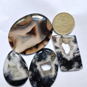 60%OFFNatural Moss Agate Druzzy 4 pcs Lot gemstone Cabochon Green Moss Agate cabochon moss agate 224 carat Lot Jewelry Making Stone Gemstone