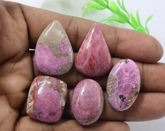 Cobalt Calcite Cabochon Lot Rare Cobalt Calcite Gemstone Lot Natural Cobalt Calcite Crystal Stone for Ring Pendant Jewelry Stone 121.50Ct 5P