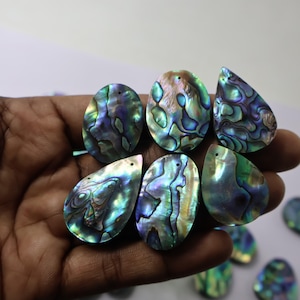 Abalone Shell Lot Großhandel Abalone Shell Edelstein Cabochon Lot Abalone Shell 100% natürliche handgemachte Schmuckherstellung Stein Abalone Whith Bohrer