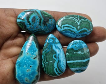 Chrysocolla Malachite Lot Handmade Malachite Natural Chrysocolla For Jewelry Making Malachite 5 Pcs Lot High Quality Chrysocolla 365 Ct