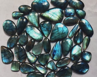 60 % de réduction Labradorite verte naturelle Lot de Labradorite fait main, forme et taille de mélange, lot de Labradorite, lot de bijoux, lot de pierres en gros Labradorite verte