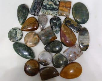 Natural Ocean Jasper Cabochon Lot Ocean Jasper Cabochon Handmade Ocean Jasper Mix Shapes And Sizes  jasper Used For Making Jewelry gemstone
