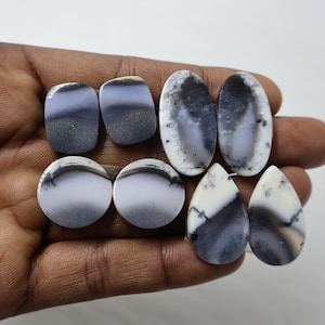 Natural Dendritic Opal Handmade Dendrite Pair High Quality Opal Mix Shape - Size Dendritic for Jewelry Making Dendritic 6 pcs 188.65 Carat