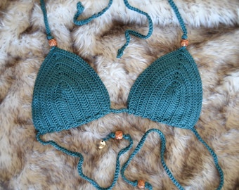 Top Bikini Crochet Handmade Azzurro Turchese