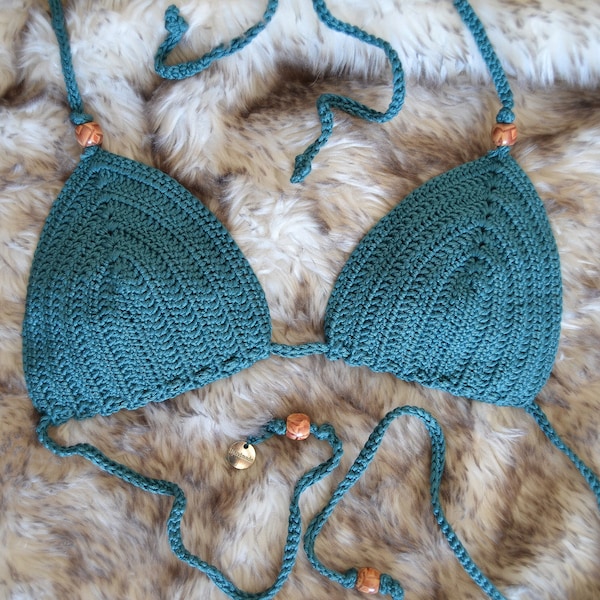 Top Bikini Crochet Handmade Azzurro Turchese