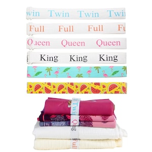 6 Sheet Bands for Organizing whit Adjustable Buckle | Sheet Labels for Bedding to Help Keep your Closet Organized.