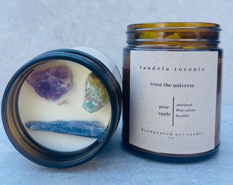 Trust the Universe Crystal Manifesting Intention Candle