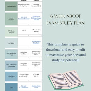 NBCOT Exam 6 Week Study Plan/Guide (OTR)