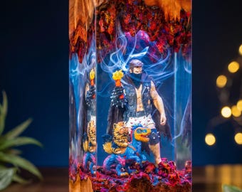 Dungeon Crawler Carl night light, Carl & Donut resin lamp, LitRPG Fantasy Lamp, Princess Donut Cat Resin Figure, Venom resin lamp