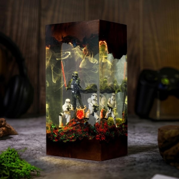 Darth Vader Resin Lampe, Star Wars Nachtlicht, Vader Stormtrooper Lampe, X-Wing Sternenjäger, MiIllennium Falke Lampe, Raumschiff Statue