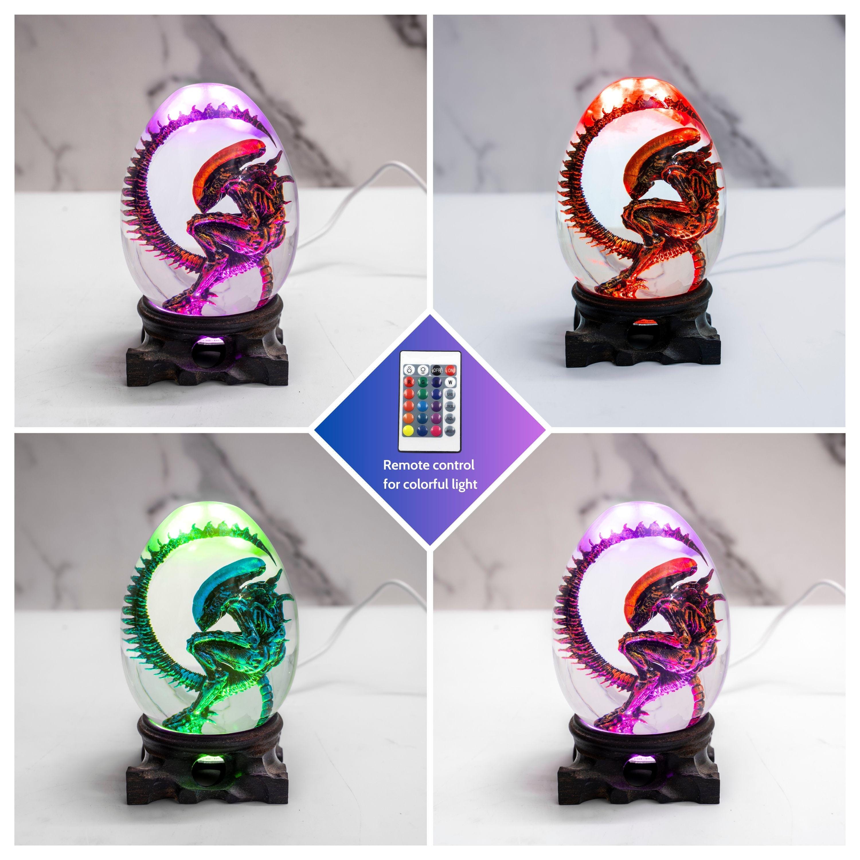 Resin Alien Specimen Lamp – Horror Sci-Fi Egg Light, Sci-Fi Creature Night Light, Xenomorph Specimen Tube Resin Lamp