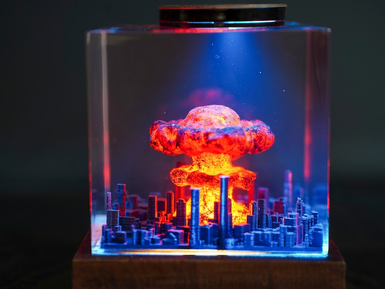 Atomic Bomb Lamp, Explosion Diorama Night Lights Nuke Bomb Fallout 4 ...