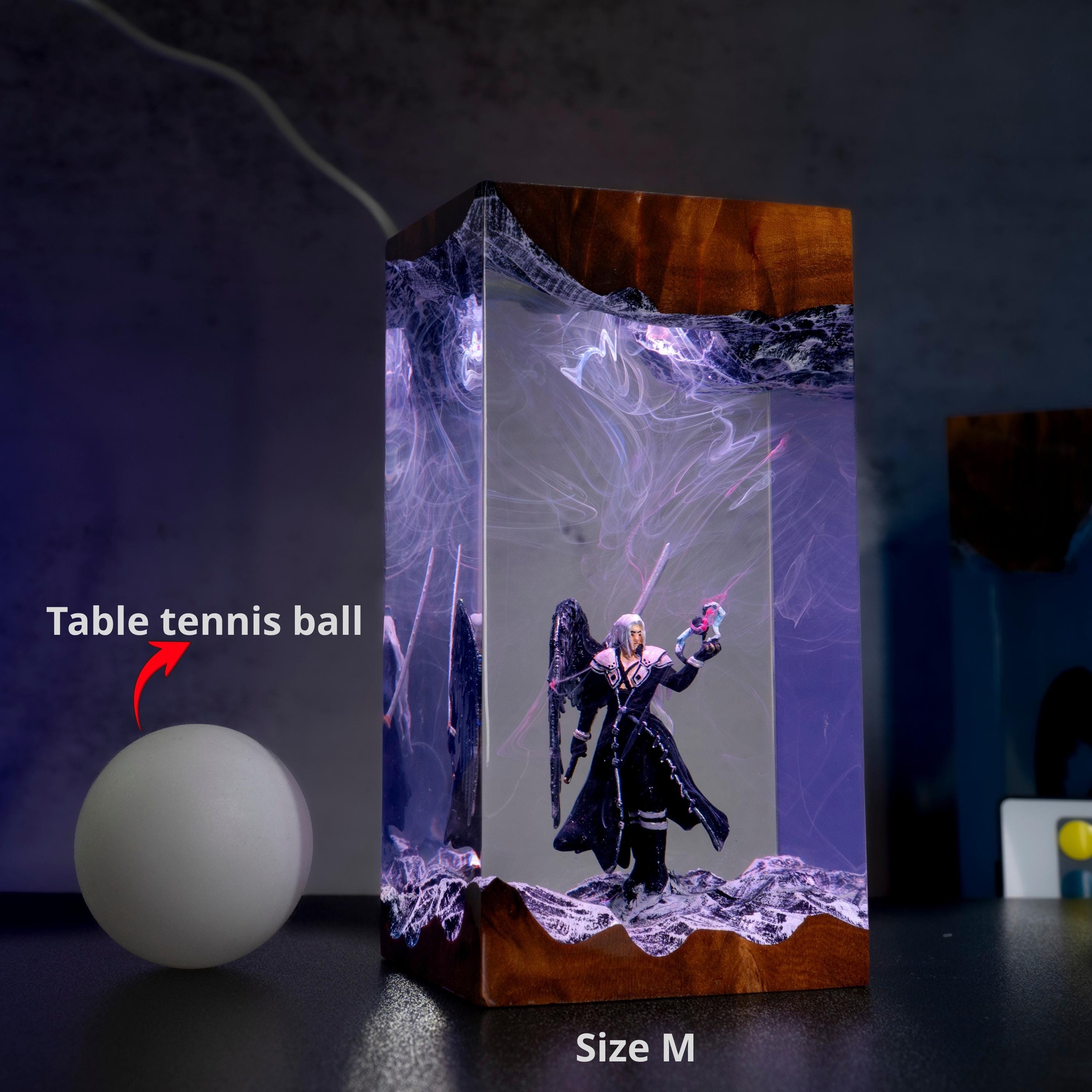 Sephiroth Resin Lamp Diorama | Handmade Final Fantasy 7 Night Light,  ff5 resin lamp, father's day gift ideas, gift for him